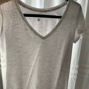 Lululemon Feathered White V Neck